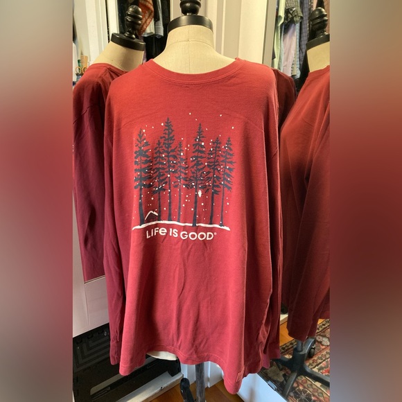 Life Is Good Other - Life Is Good Mens Crusher Burgundy Red Long Sleeve Cotton Shirt, Size Large